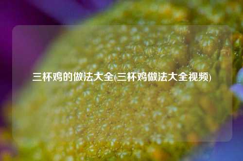 三杯鸡的做法大全(三杯鸡做法大全视频)