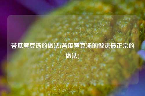 苦瓜黄豆汤的做法(苦瓜黄豆汤的做法最正宗的做法)