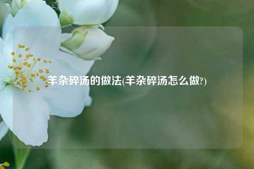 羊杂碎汤的做法(羊杂碎汤怎么做?)