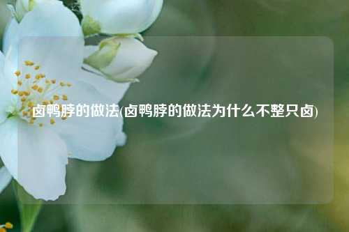 卤鸭脖的做法(卤鸭脖的做法为什么不整只卤)