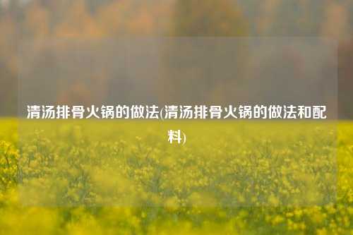 清汤排骨火锅的做法(清汤排骨火锅的做法和配料)