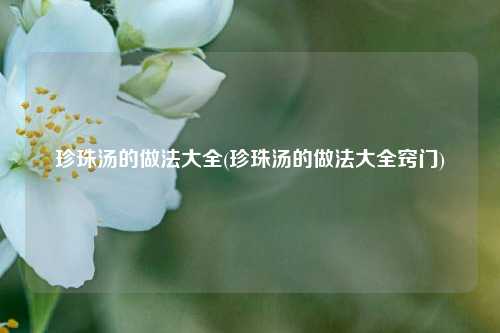珍珠汤的做法大全(珍珠汤的做法大全窍门)