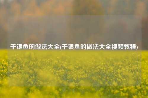 干银鱼的做法大全(干银鱼的做法大全视频教程)